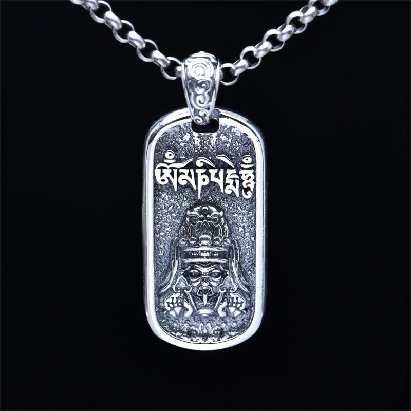 Buddha Stones 925 Sterling Silber Zakiram Göttin des Reichtums Om Mani Padme Hum Peace Halskette Anhänger - image 3