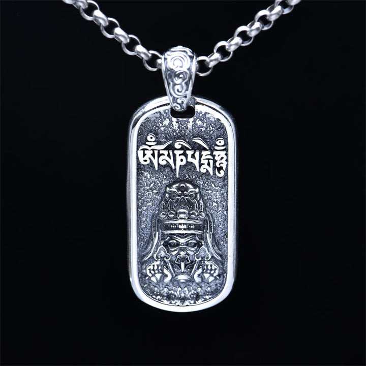 Buddha Stones 925 Sterling Silber Zakiram Göttin des Reichtums Om Mani Padme Hum Peace Halskette Anhänger - image 3