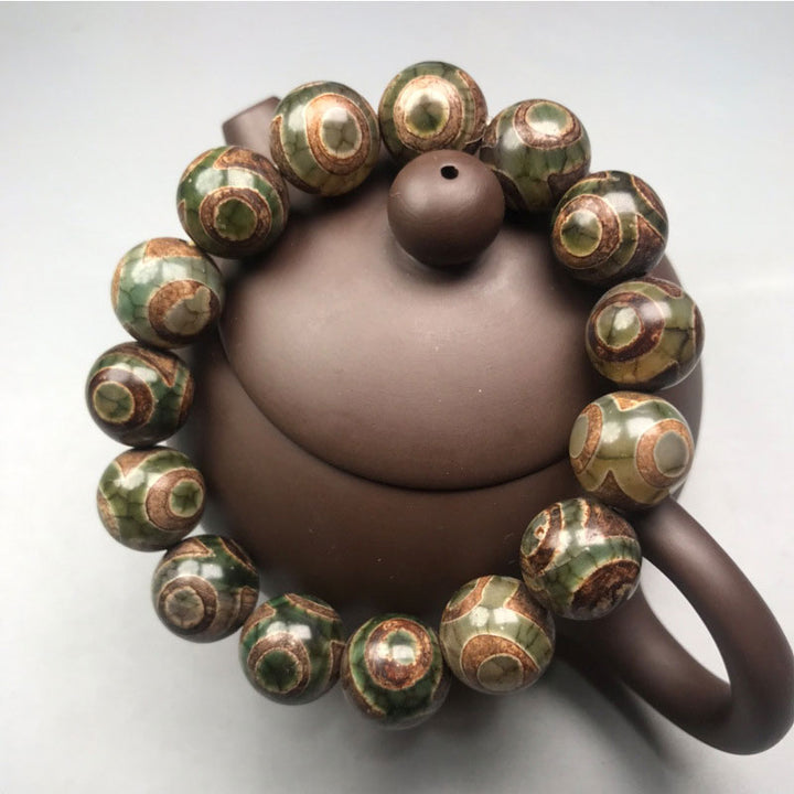 Buddha Stones Dreiäugiges Dzi-Perlen-Sardonyx-Glücksarmband - image 0