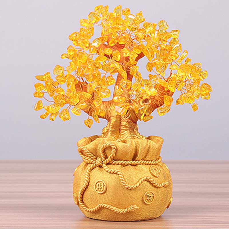Buddha Stones Natürlicher Citrin-Geldbaum-Edelstein-Ornament – Feng Shui für Wohlstand