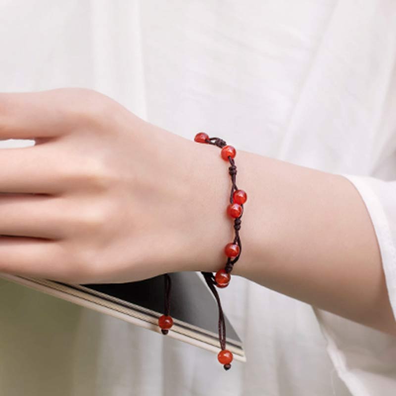 Buddha Stones Roter Achat Moosachat Zinnober Ruhe Armband