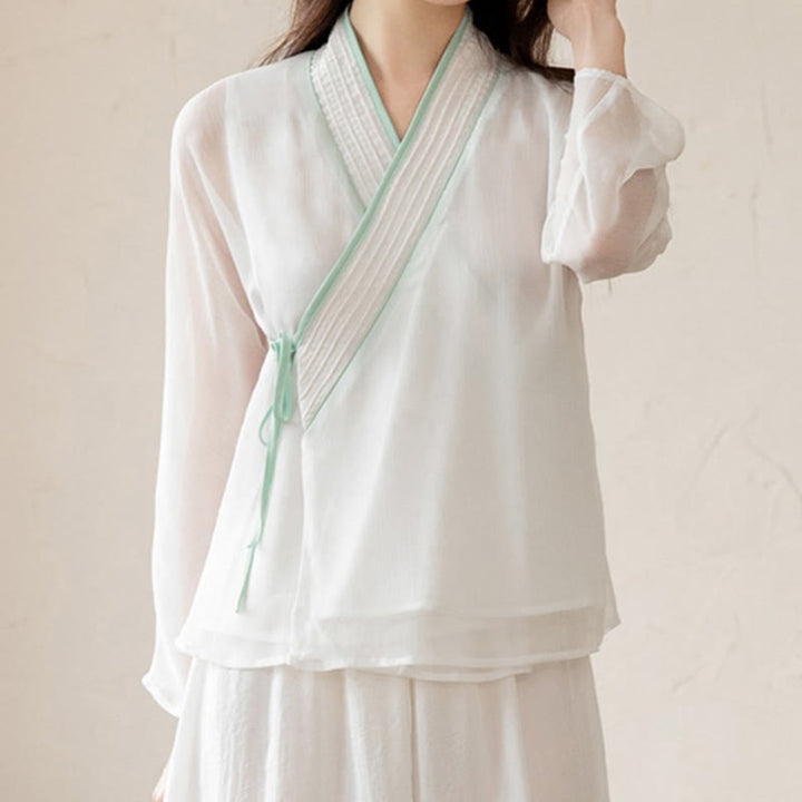 Retro-Gebet Zen spirituelle Meditation Praxis Chiffon Kleidung Damen Set