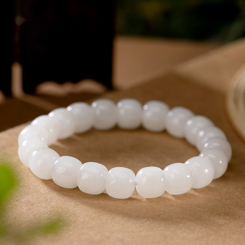 Buddha Stones Hetian Weiß Jade Glücks-Segen-Armband - image 4