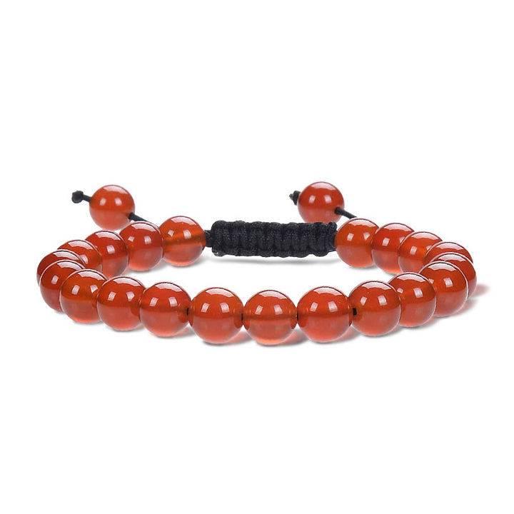 Buddha Stones, natürliche Heilkraft, Edelstein-Kristallperlen, Unisex, verstellbares Makramee-Armband - Roter Achat - image 19