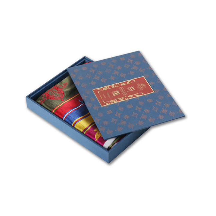 Tibetischer Glückssegen, mehrfarbige Lotus-Mantra-Jacquard-Khata-Dekoration - image 15