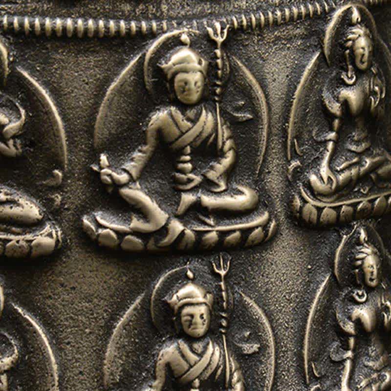 Tibetisch graviertes Buddha-Drachen-Windspiel, Glocke, Kupfer, Glück, Wanddekoration - image 6