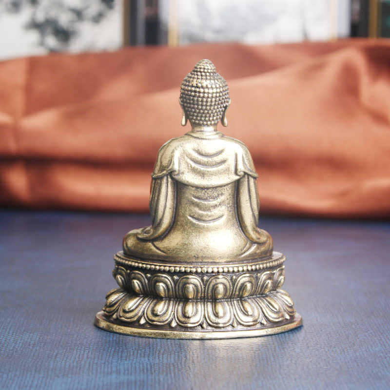 Tathagata Buddha Serenity Kupfer Statue Dekoration - image 3