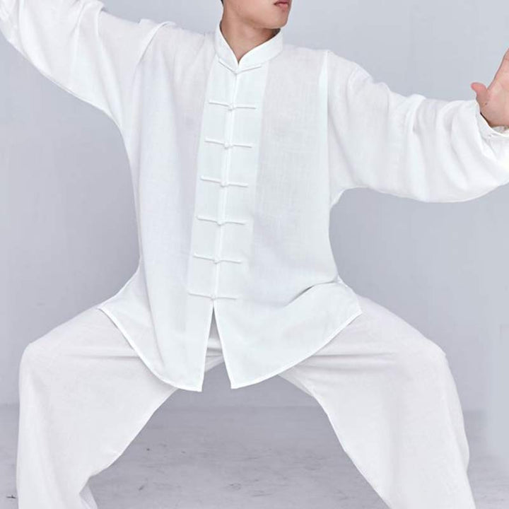 Buddha Stones, Meditation, Zen-Gebet, spirituelle Tai-Chi-Qigong-Praxis, Unisex-Stickerei-Kleidungsset - Weißes Langarmshirt - US14， UK/AU18，EU46 (3XL) - image 2