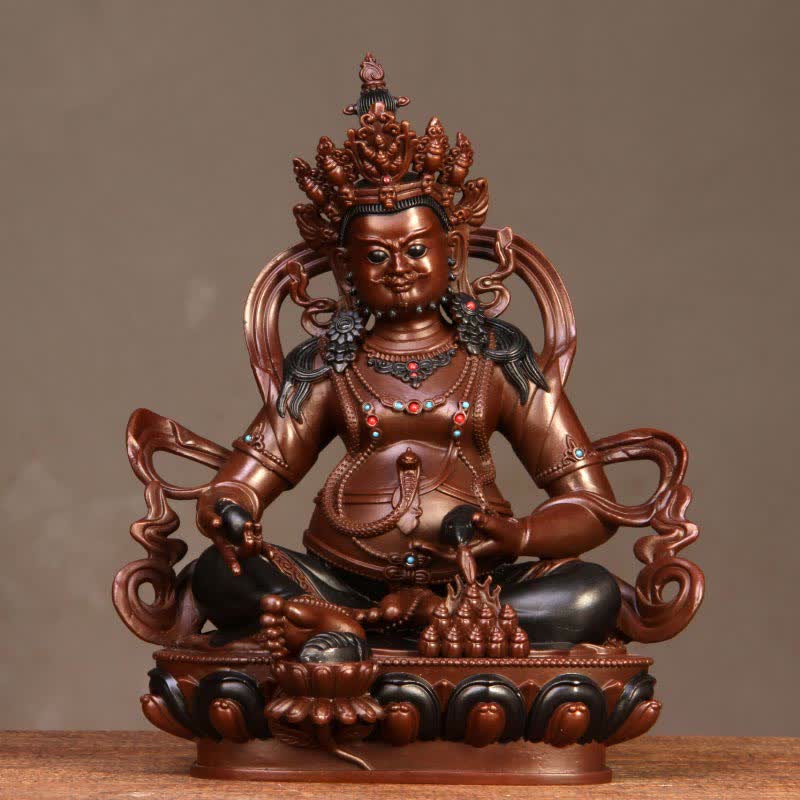 Gelbe Jambhala Bodhisattva Figur Mitgefühl Kupfer Statue Home Office Dekoration - image 0