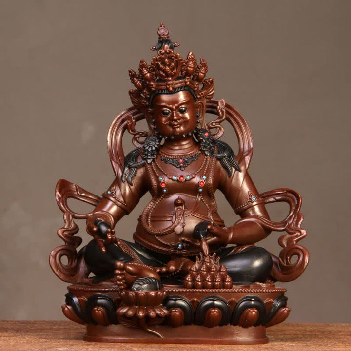 Gelbe Jambhala Bodhisattva Figur Mitgefühl Kupfer Statue Home Office Dekoration - image 0