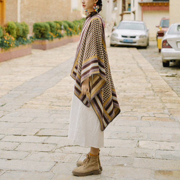 Tibetischer Schal mit Buddha Stonesn, klassisches Muster, Winter, gemütlich, warm, Reiseschal - image 16