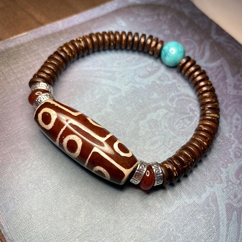 Buddha Stones Tibetisches Neun-Augen-Dzi-Perlen-Reichtumsarmband - Rot - image 5