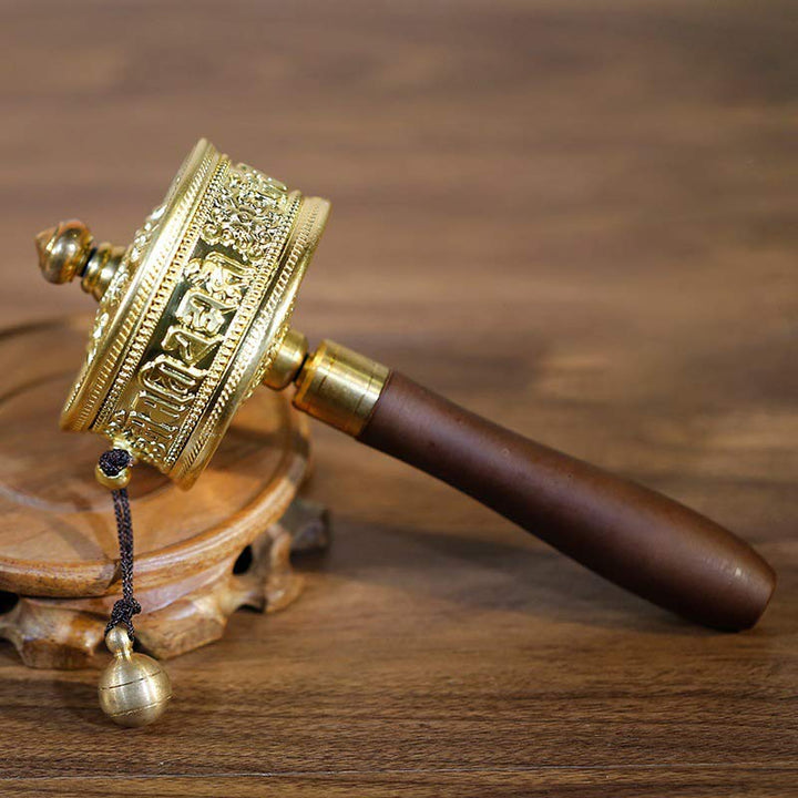 Tibetische Gebetsmühle, sechs wahre Worte, Heildekoration aus Sandelholz - Gold - image 0