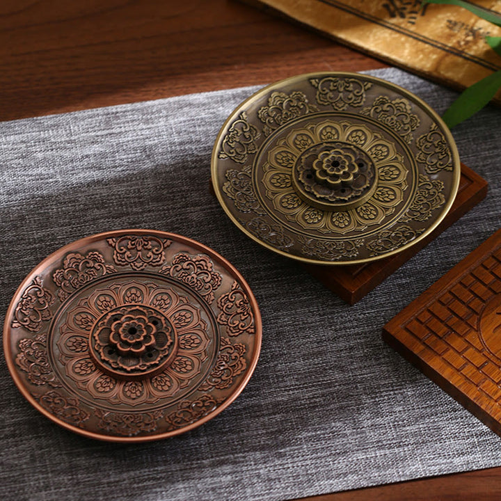 Buddha Stones, Lotus, Drache, Phönix, acht glückverheißende Symbole, Zinklegierung, Räucherstäbchenhalter, heilende Räuchergefäß-Dekoration - image 5