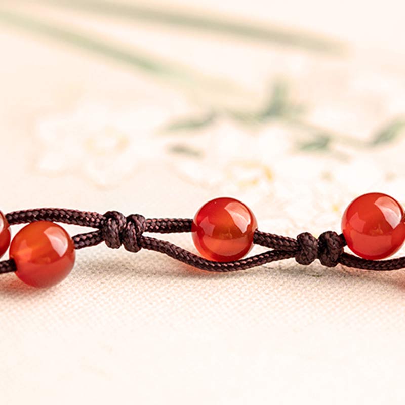 Buddha Stones Roter Achat Moosachat Zinnober Ruhe Armband