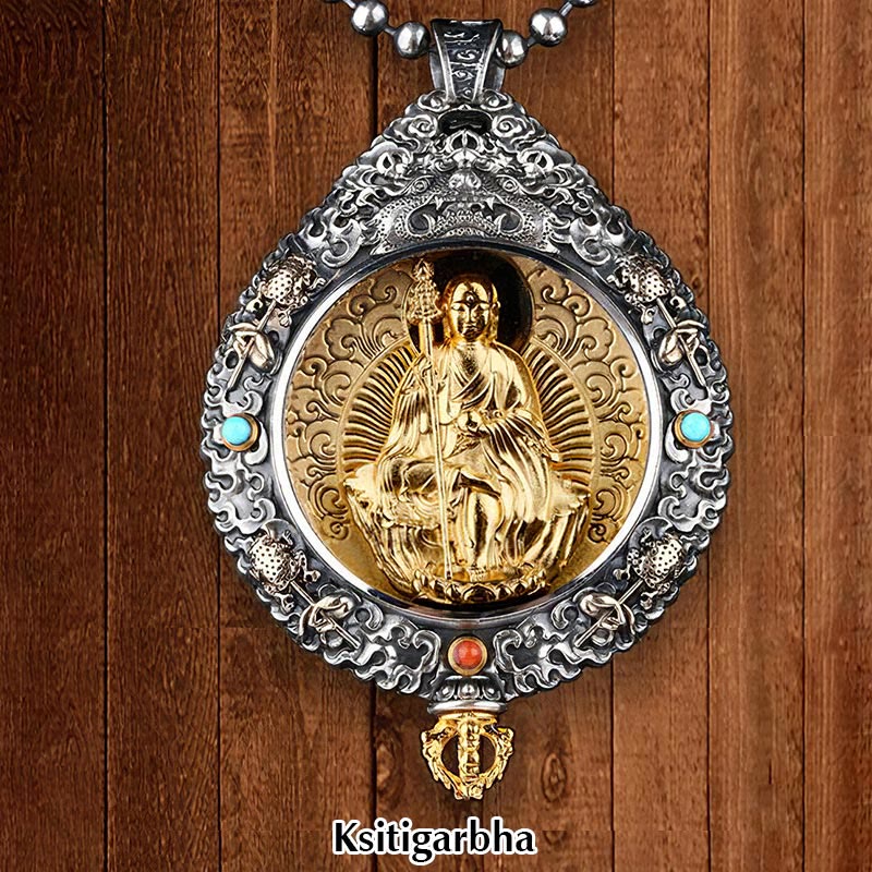 Buddha Stones, chinesisches Sternzeichen, Natal-Buddha, Thangka, neun Paläste, acht Diagramme, Reichtum, drehbarer Halsketten-Anhänger - Ksitigarbha - image 13