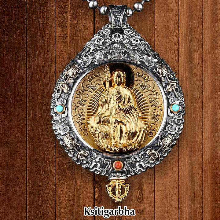 Buddha Stones, chinesisches Sternzeichen, Natal-Buddha, Thangka, neun Paläste, acht Diagramme, Reichtum, drehbarer Halsketten-Anhänger - Ksitigarbha - image 13