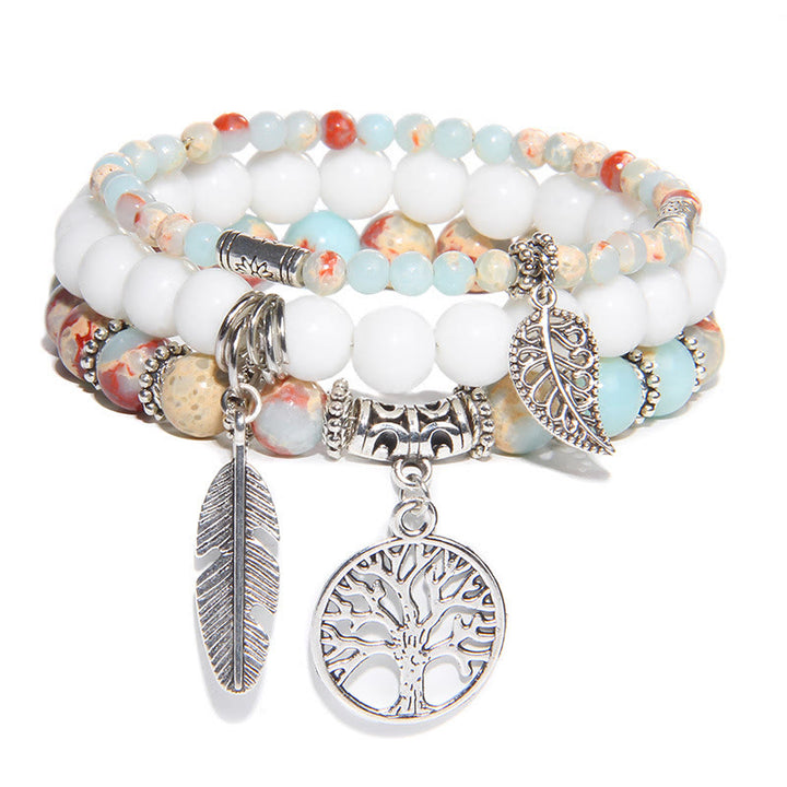 Buddha Stones Baum des Lebens Türkises Balance-Armband