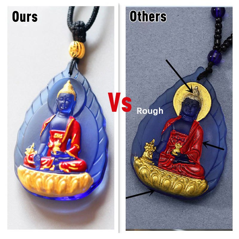 Buddha Stones, Tibet-Medizin-Buddha-Liuli-Kristall, Mitgefühl, Halsketten-Anhänger - image 9