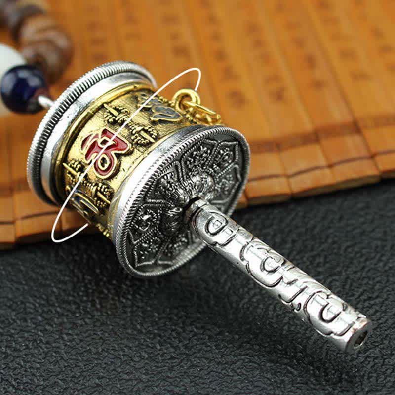 Buddha Stones, tibetische Om Mani Padme Hum Gebetsmühle, Rotation, Vajra-Holz-Halsketten-Anhänger - image 11