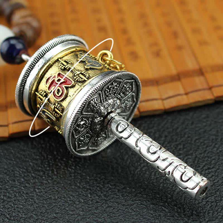 Buddha Stones, tibetische Om Mani Padme Hum Gebetsmühle, Rotation, Vajra-Holz-Halsketten-Anhänger - image 11