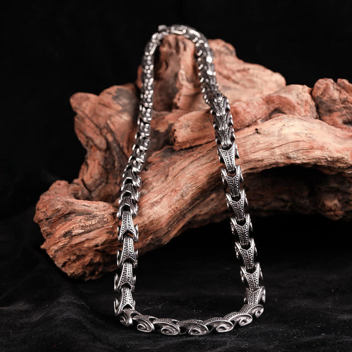 Buddha Stones Drachenmuster Titan Stahl Schutz Halskette Anhänger Armband - image 21
