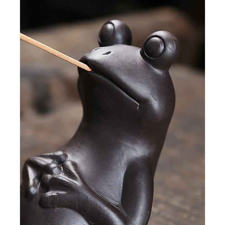 Meditationsfrosch-Keramik-Räuchergefäß für spirituelle Heilung - image 6