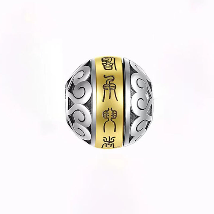 Buddha Stones, taoistischer Neun-Charakter-Mantra, graviertes Amulett, Balance-Halskette, drehbarer Anhänger