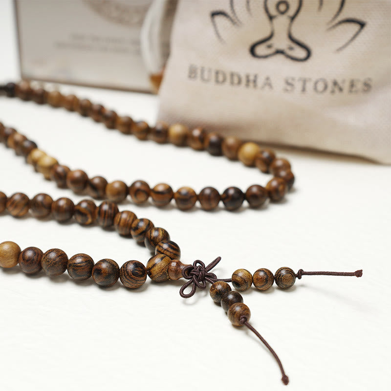 Buddha Stones 108 Mala Perlen Armband Gebet Meditation Sandelholz Elastisch - image 23