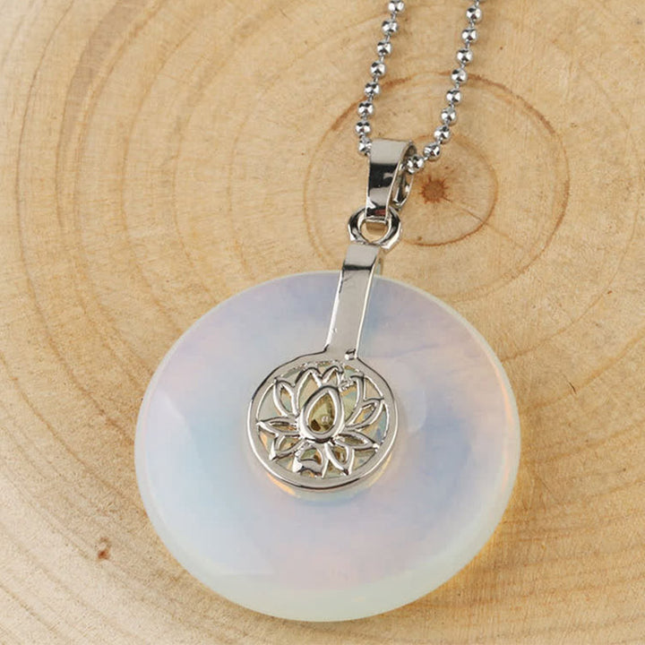 Buddha Stones, verschiedene Kristall-Amethyst-Rosa-Kristall-Lotus-Heilungs-Halsketten-Anhänger - Opal - image 12
