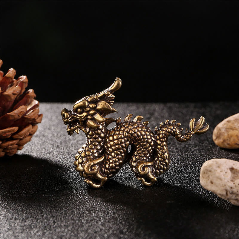 Buddha Stones, Jahr des Drachen, kleiner verheißungsvoller Drache aus Messing, Glück, Erfolg, Heimdekoration - image 1