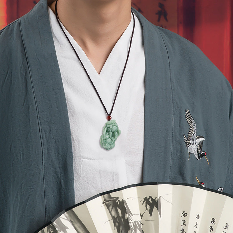 Buddha Stones Jade PiXiu Reichtum Glück String Halskette Anhänger - image 4