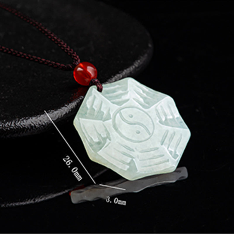 Natürlicher Jade Bagua Yin Yang Glückskettenanhänger - image 8