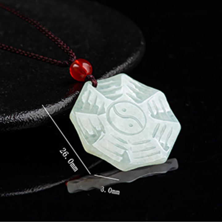 Natürlicher Jade Bagua Yin Yang Glückskettenanhänger - image 8