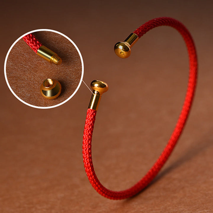 Buddha Stones, schlichtes Design, handgefertigtes Glücksgeflecht-Manschettenarmband - image 3