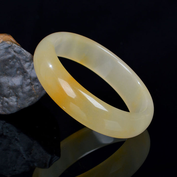 Natürlicher goldener Jade-Glücks- und Reichtumsarmband-Armreif - 62 mm - image 0