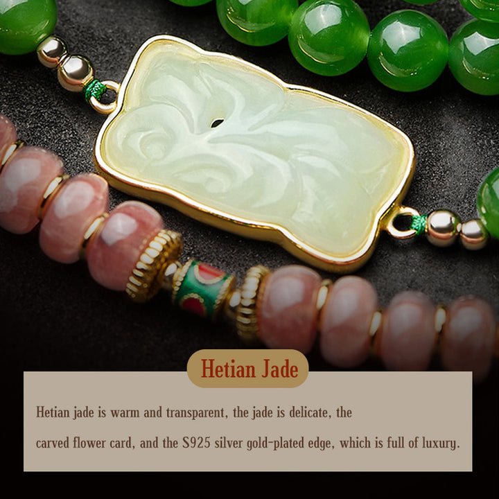 Buddha Stones 108 Mala Perlen Cyan Jade Roter Achat Lachender Buddha Glücksarmband - image 13