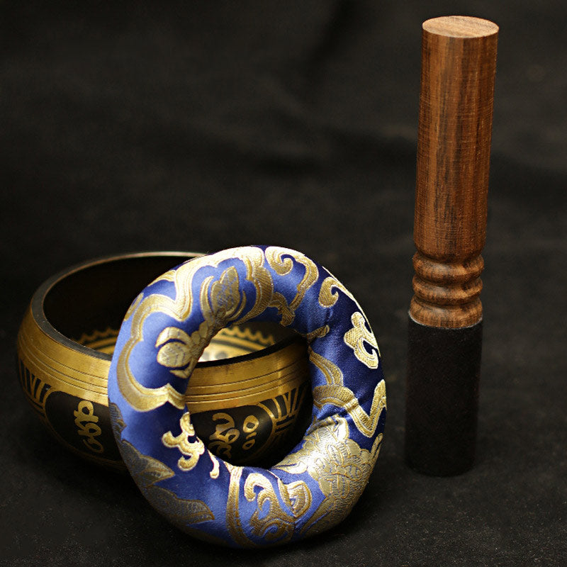 Buddha Stones Tibetische Meditations-Klangschale, handgefertigt, für Heilung und Achtsamkeit, Unterstützung, Schutz, Klangschalen-Set - image 8