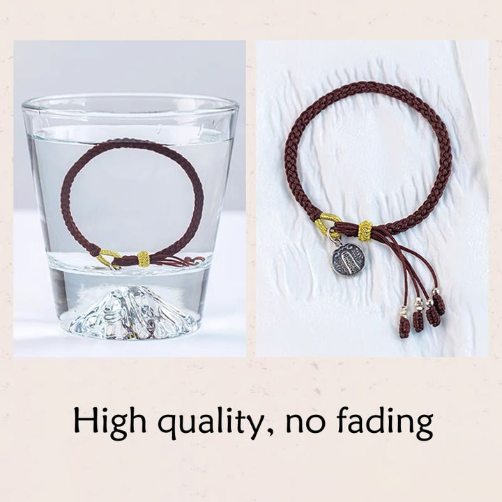 Buddha Stones Handgefertigtes Armband aus 925er-Sterlingsilber, fünf Richtungen, Götter des Reichtums, Glück, Schutz, Schnurgeflecht - image 12