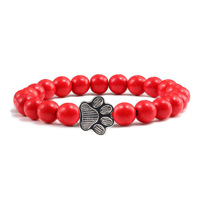 Buddha Stones „Rette einen Hund“-Steinarmband - Rote Perlen - image 13
