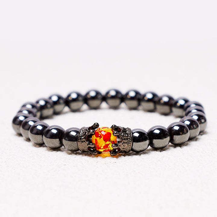 Buddha Stones Naturstein King&amp;Queen Crown Healing Energy Beads Paar Armband