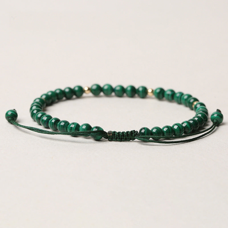Buddha Stones ​​4 mm Natürliches Malachit-Armband zum Schutz und zur Beruhigung - image 4