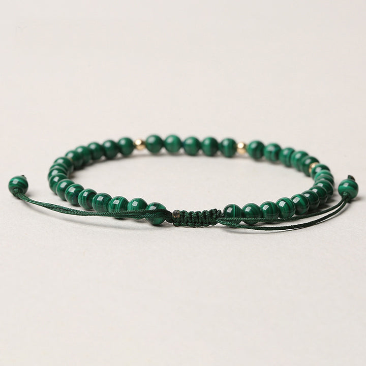 Buddha Stones ​​4 mm Natürliches Malachit-Armband zum Schutz und zur Beruhigung - image 4