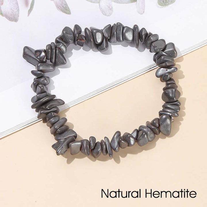 Armband aus natürlich geformtem, unregelmäßig geformtem Kristallstein – wohltuende Wärme - Natürlicher Hämatit (Handgelenkumfang: 15-18 cm) - image 54