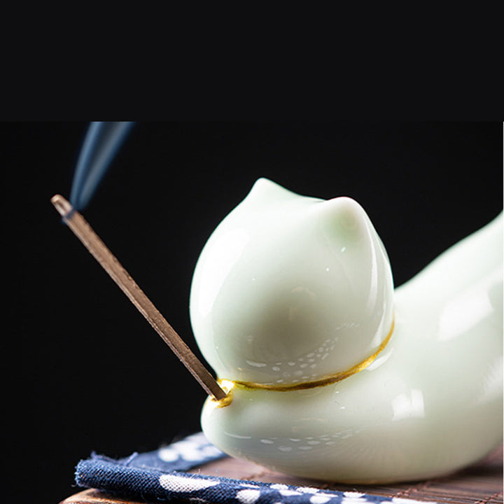 Hübsche Katze-Panda-Keramik-Segen-Räuchergefäß-Dekoration - image 12