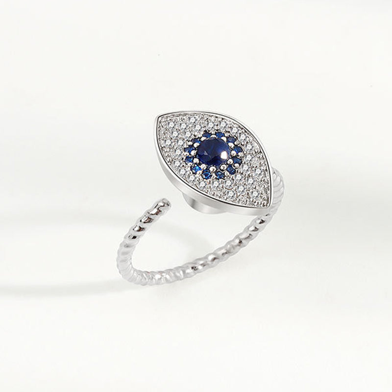 925 Sterling Silber Evil Eye Protection Blessing Drehbarer Ring - image 2