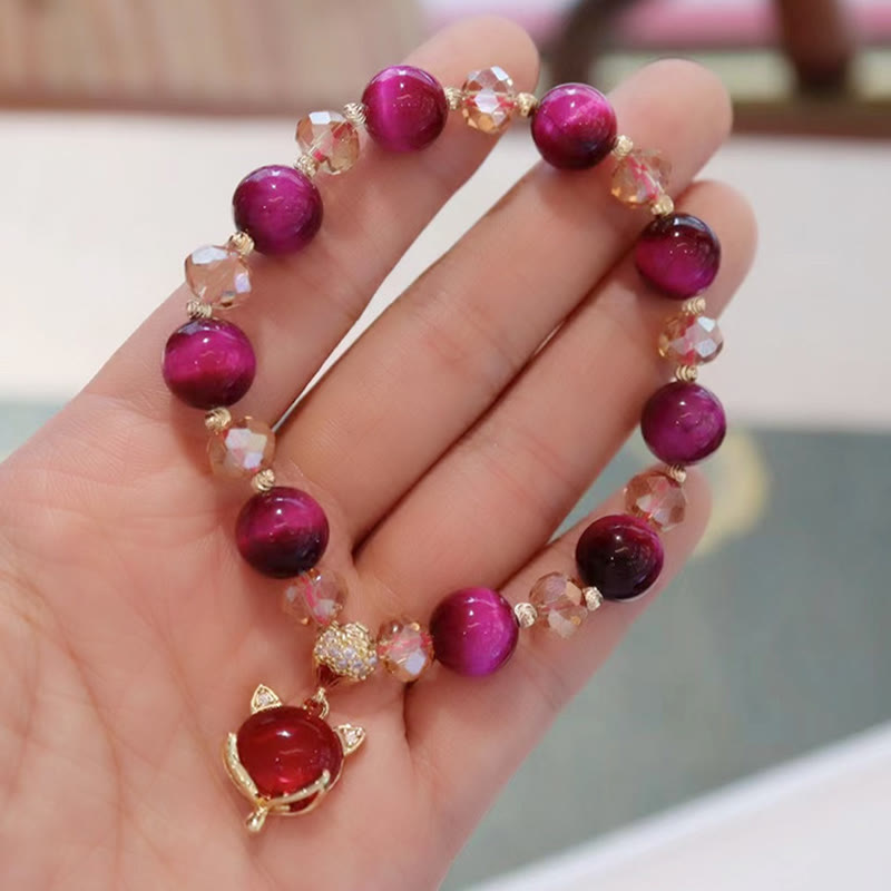 Buddha Stones Rotes Tigerauge PiXiu Fuchs Schutz Selbstvertrauen Armband - image 6