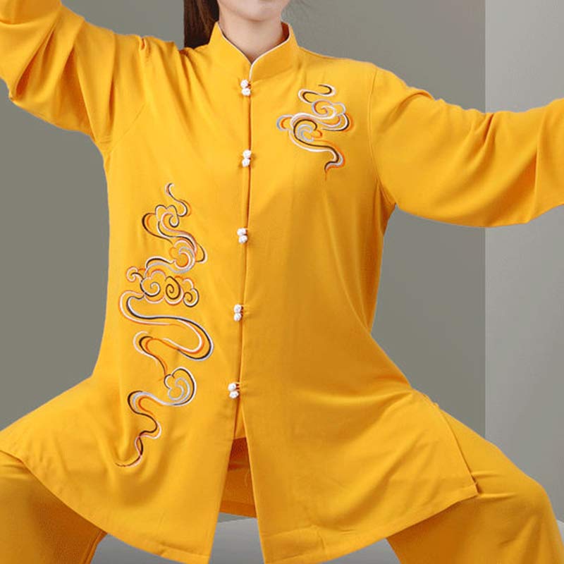 Buddha Stones, verheißungsvolle Wolken, Stickerei, Meditation, Gebet, spirituell, Zen, Tai Chi, Qigong, Praxis, Unisex-Kleidungsset - image 11