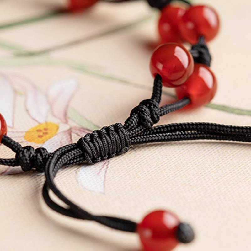 Buddha Stones Roter Achat Moosachat Zinnober Ruhe Armband