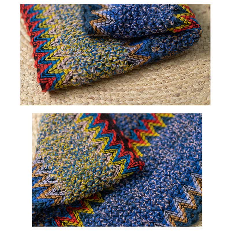 Tibetischer Schal mit Buddha Stonesn, weich, warm, Strickmantel, Winter, tibetischer Quastenschal - image 18